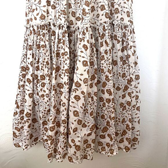 Daughters of India Bohemian Floral Maxi Dress - Cream and Brown - Picture 8 of 13